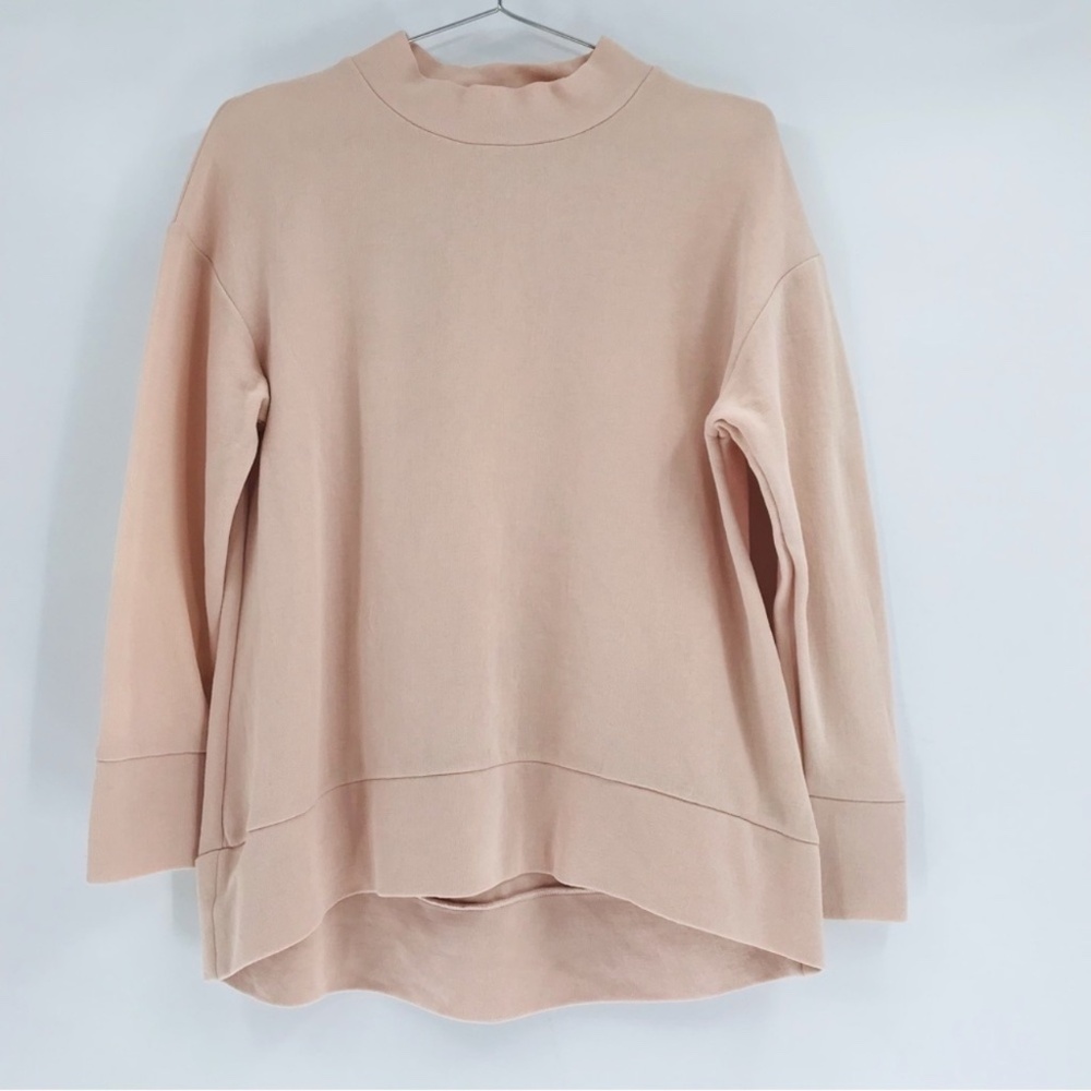 COS Relaxed Fit Mock Neck Lightweight Sweater Pink Size XS